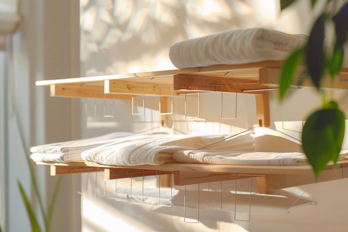 Achetez une tringle à linge : votre DIY pour un étendoir à linge avec étagère chez House On Longwood Lane