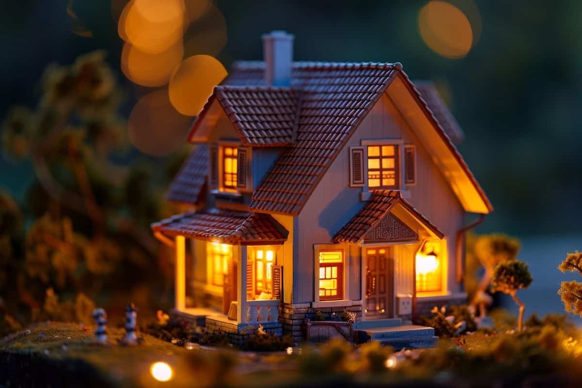 Kit Miniature DIY Mostop – Maison Magique aux Lumières LED, Ensemble de Bricolage en Bois pour Adultes et Adolescents dès 14 ans