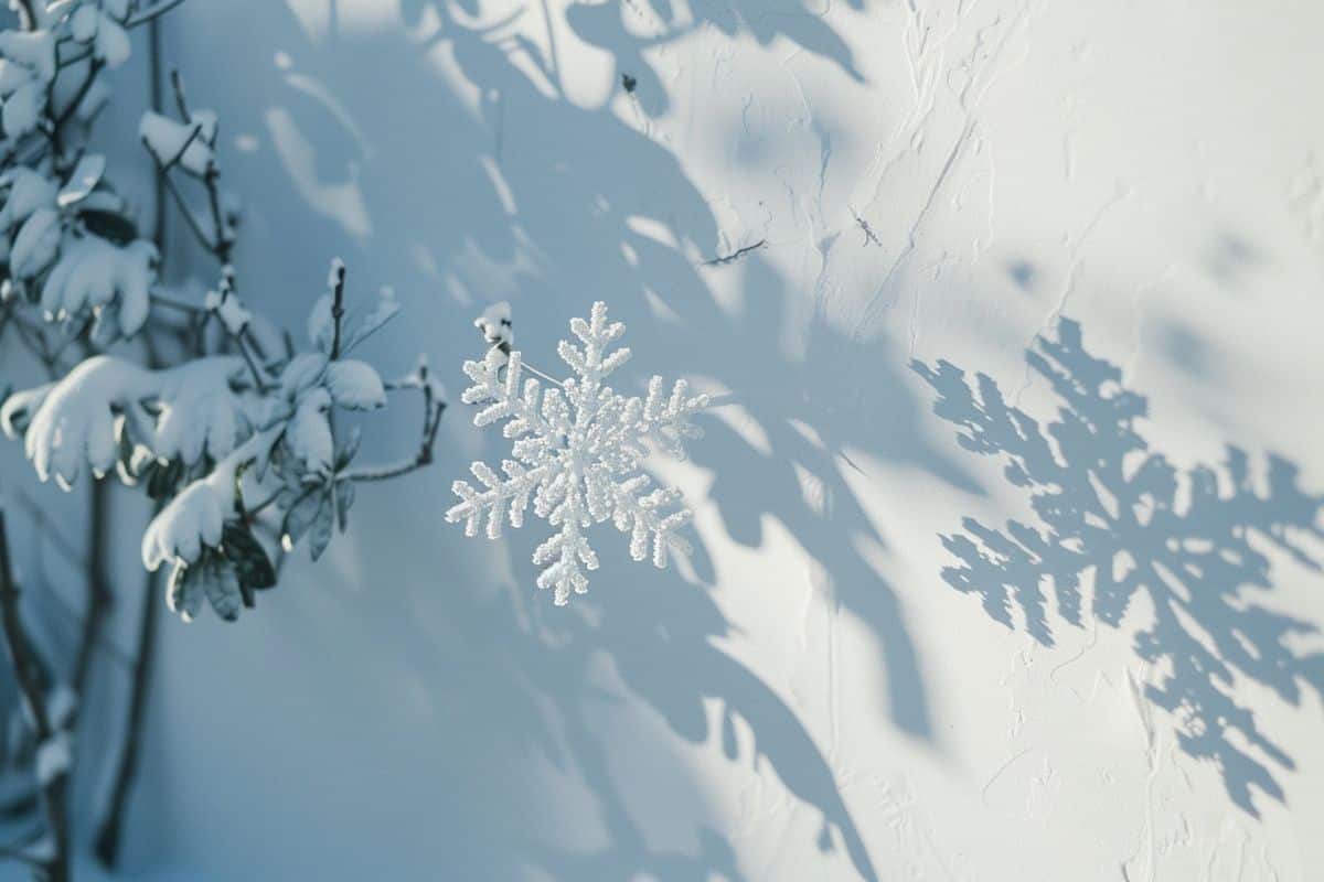 Transformez votre mur blanc en un spectaculaire décor hivernal avec un flocon de neige géant et 6 mini sapins Dollar Tree : un bricolage TikTok bluffant et économique !